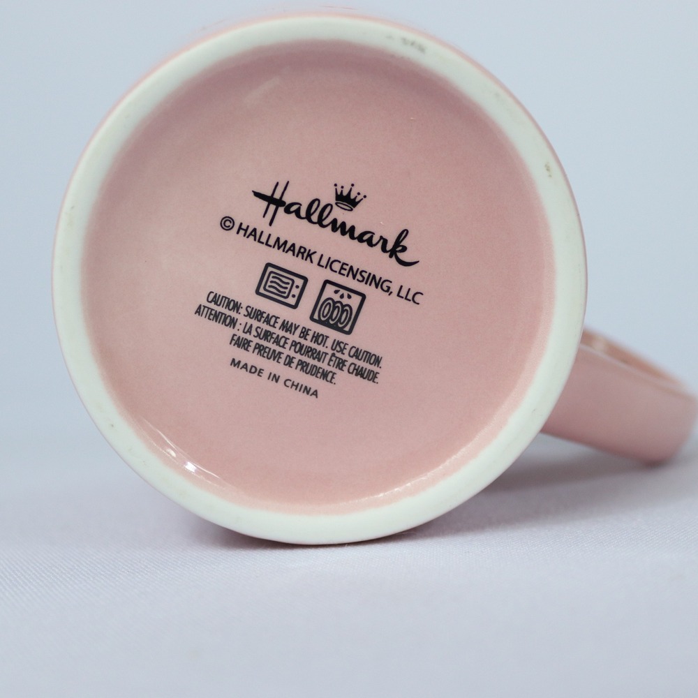 Hallmark Valentine Love Pierced Hearts Pink Ceramic Coffee Tea Mug Cup - Picture 5 of 5